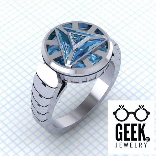 Buy 6 mm Bezel Set Simulated Blue Topaz Arc Reactor Iron Man Engagement Ring  Gift For Her SJ10341 Free Shipping- Shopneez Jewelry
